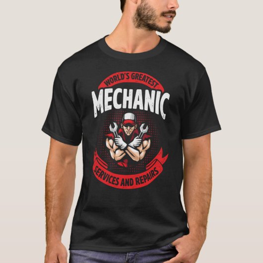 世界最高の整備士サービスと修理Aut Tシャツ (正面)