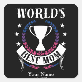 世界最高の母の日バイセクシャル国旗の色 スクエアシール