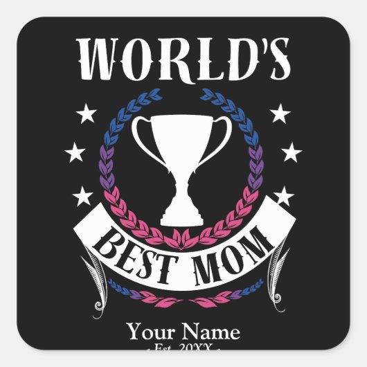 世界最高の母の日バイセクシャル国旗の色 スクエアシール (正面)