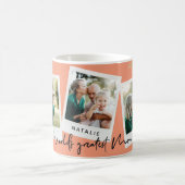 世界最高の母の水色のフローラ数々の写真 コーヒーマグカップ (中央)