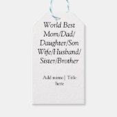 世界最高の母夫妻パパ娘の息子 ギフトタグ (正面)