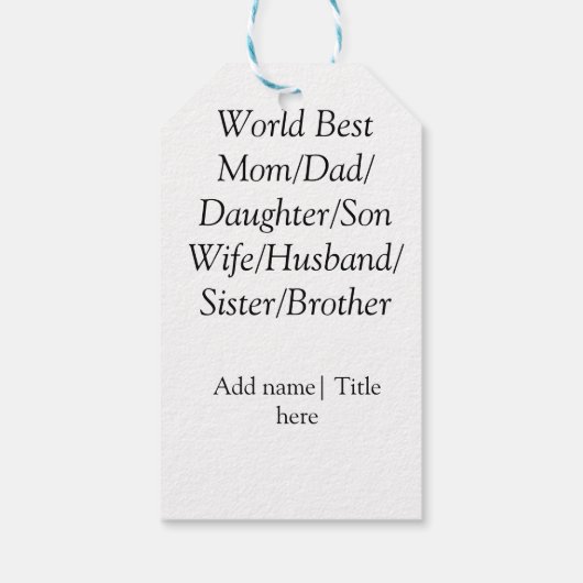 世界最高の母夫妻パパ娘の息子 ギフトタグ (裏面)