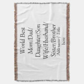 世界最高の母夫妻パパ娘の息子 スローブランケット (正面縦)