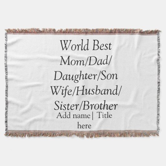 世界最高の母夫妻パパ娘の息子 スローブランケット (正面)