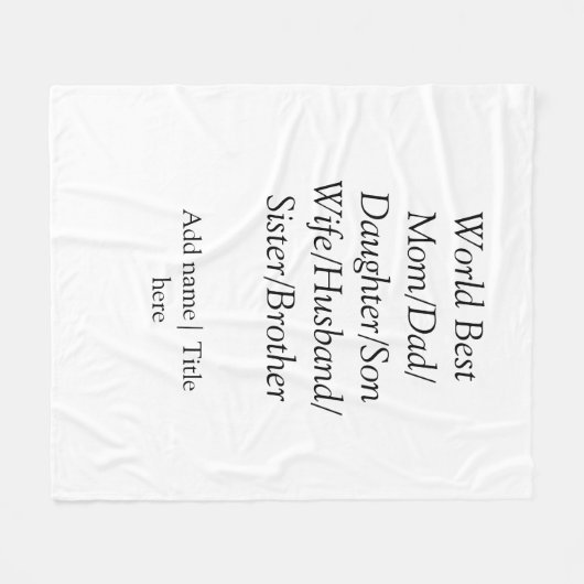 世界最高の母夫妻パパ娘の息子 フリースブランケット (正面(横))