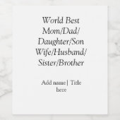 世界最高の母夫妻パパ娘の息子 ワインラベル (シングルラベル)