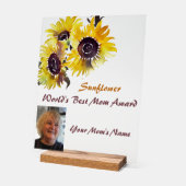 世界最高の母賞ひまわり アクリルサイン (傾斜)