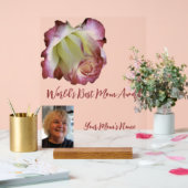 世界最高の母賞バラ アクリルサイン (ウェディング)