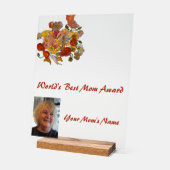 世界最高の母賞ポピー アクリルサイン (傾斜)