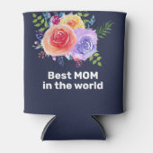 世界最高の水色のバラで母 缶クーラー (正面)