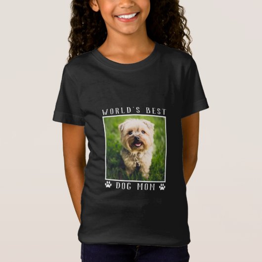 世界最高の犬の母ペットの写真の足跡 Tシャツ (正面)