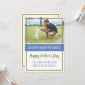 世界最高の犬パパカスタム写真父の日 カード (正面/裏面インサイチュ)