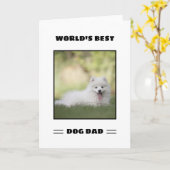 世界最高の犬パパ カスタム写真パーソナライズド カード (黄色い花)