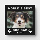 世界最高の犬パパ 黒 ペット写真 フォトプラーク (正面)