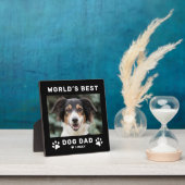 世界最高の犬パパ 黒 ペット写真 フォトプラーク (インサイチュ)