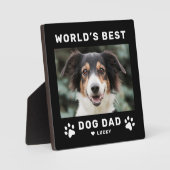 世界最高の犬パパ 黒 ペット写真 フォトプラーク (正面)