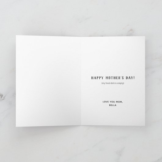 世界最高の犬ママピンク母の日の写真 カード (内部)