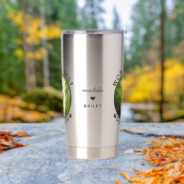 世界最高の犬母さんカスタムペット名写真 保温保冷タンブラー