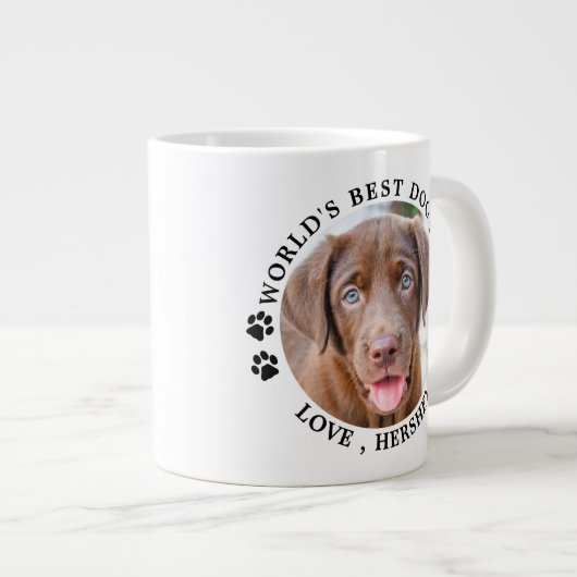 世界最高の犬母2ペットパーソナライズされた写真 ジャンボコーヒーマグカップ (正面右)