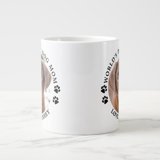 世界最高の犬母2ペットパーソナライズされた写真 ジャンボコーヒーマグカップ (正面)