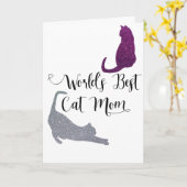 世界最高の猫お母さんグリーティングカード母の日 カード (黄色い花)