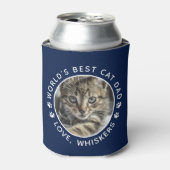 世界最高の猫パパかわいいパーソナライズされたペット 缶クーラー (缶正面)