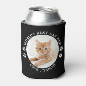 世界最高の猫パパパーソナライズされたかわいいペット写真 缶クーラー (缶正面)