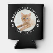 世界最高の猫パパパーソナライズされたかわいいペット写真 缶クーラー (正面)