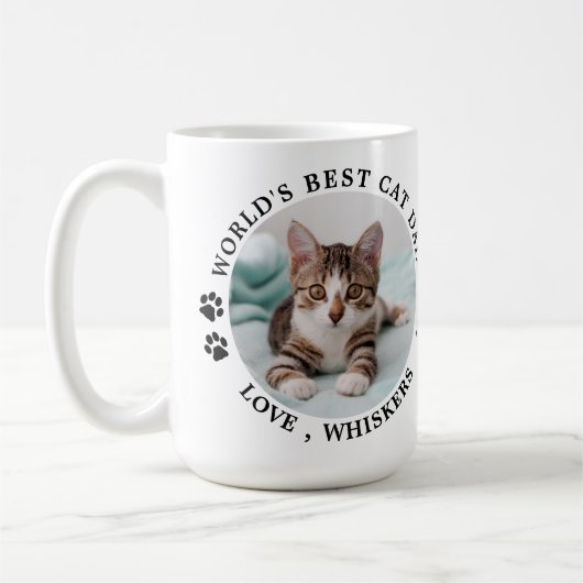 世界最高の猫パパパーソナライズされたペット コーヒーマグカップ (左)