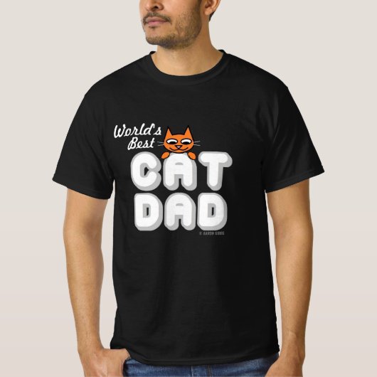 世界最高の猫パパ猫好きTシャツ Tシャツ (正面)