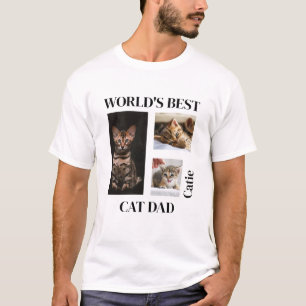 世界最高の猫パパ　オリジナル名前ギフト Tシャツ