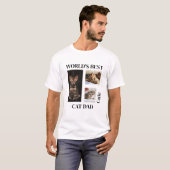 世界最高の猫パパ　オリジナル名前ギフト Tシャツ (正面フル)