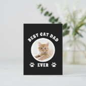 世界最高の猫パパ カスタム写真 パーソナライズ ポストカード (スタンド正面)