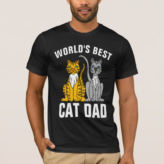 世界最高の猫パパ Tシャツ (正面)