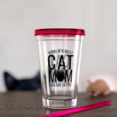世界最高の猫ママアクリルパーソナライズされたタンブラー アクリルタンブラー