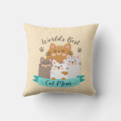 世界最高の猫マム – かわいい子猫 クッション (裏面)