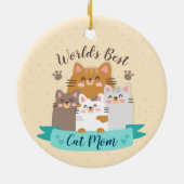 世界最高の猫マム – かわいい子猫 セラミックオーナメント (裏面)