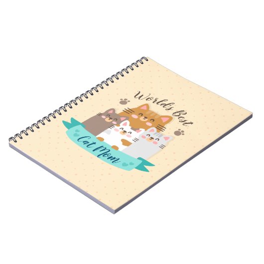 世界最高の猫マム – かわいい子猫 ノートブック (左側)