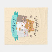 世界最高の猫マム – かわいい子猫 フリースブランケット (正面(横))