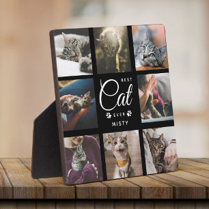 世界最高の猫記念ギフト モダン フォト コラージュ フォトプラーク