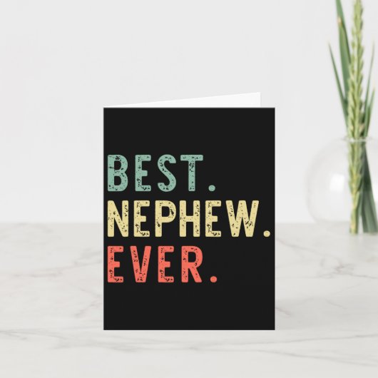 世界最高の甥っ子 ファミリー ユニーク レトロ カード (正面)