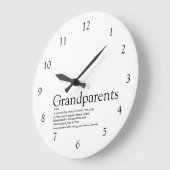 世界最高の祖父母 黒と白 ラージ壁時計 (傾斜)