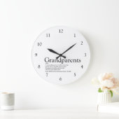 世界最高の祖父母 黒と白 ラージ壁時計 (ホーム)
