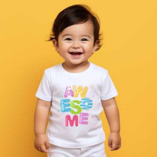 世界最高の素晴らし美しいベビーホワイトTシャツ ベビーTシャツ