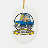 世界最高の車セールスマンの男性の漫画 セラミックオーナメント (正面)