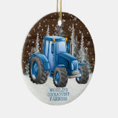 世界最高の農家トラクタークリスマス セラミックオーナメント (右)