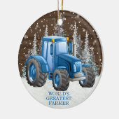 世界最高の農家トラクタークリスマス セラミックオーナメント (左)