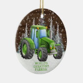 世界最高の農家トラクタークリスマス セラミックオーナメント (右)