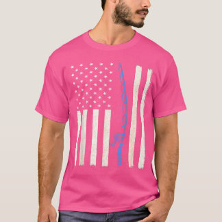 世界最高の魚釣りパパアメリカ国旗の魚釣りロッド Tシャツ