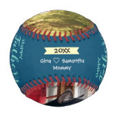 世界最高の2人の写真野球のパパ 野球ボール (裏面)